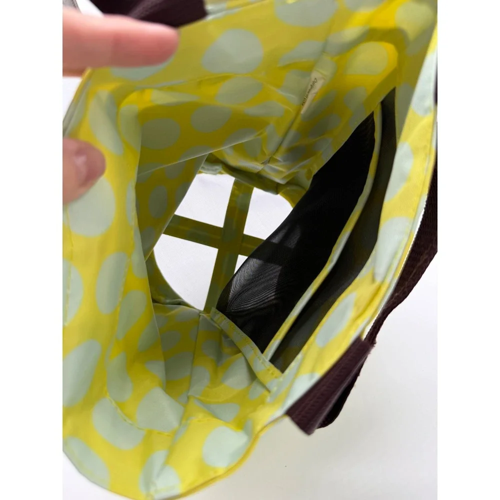 Initials Inc‎ Yellow Mint Polka Dot Small Shower Beach Caddy Mesh Bottom NWT